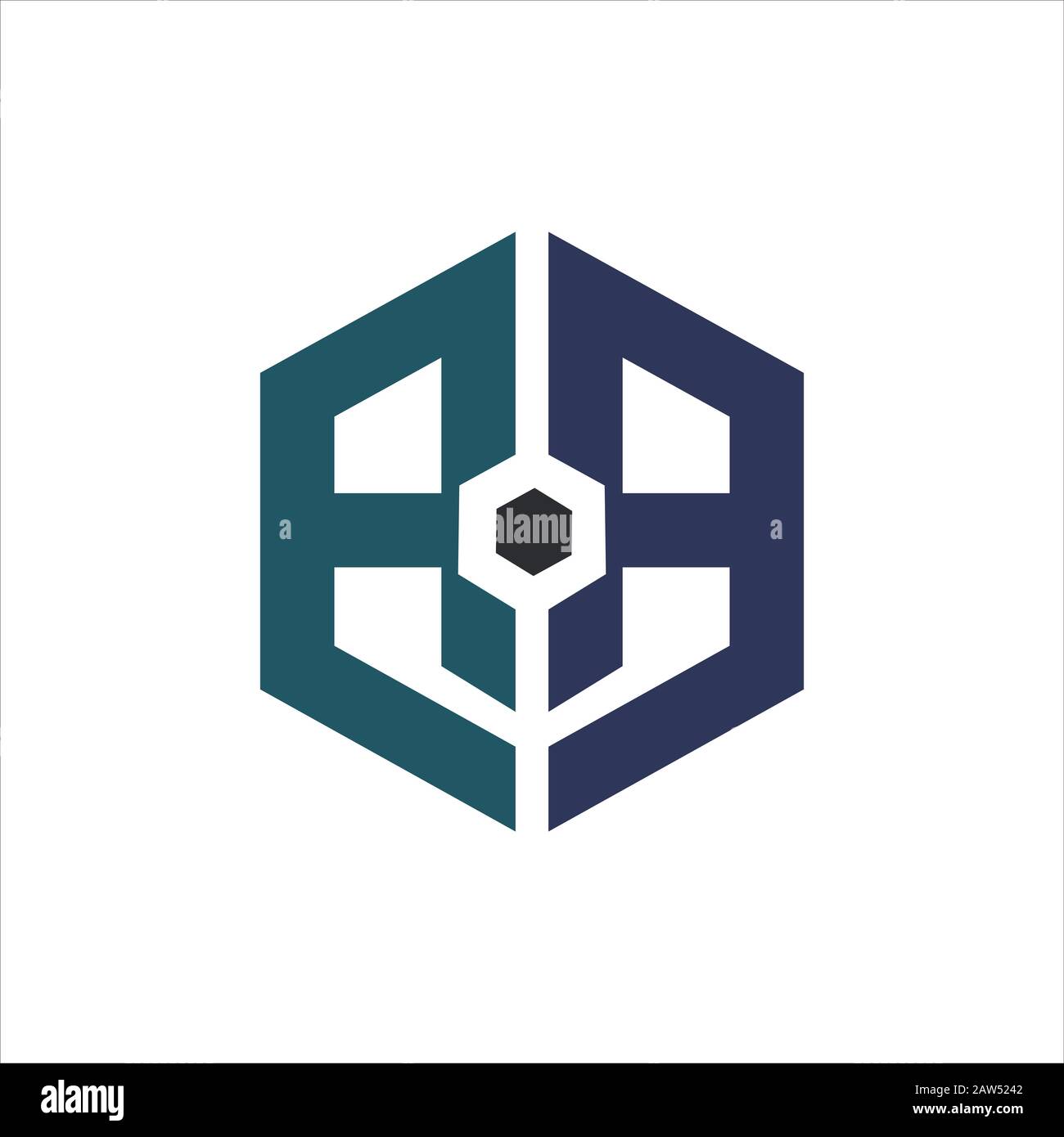 Première lettre ab ou modèle de logo ba Illustration de Vecteur