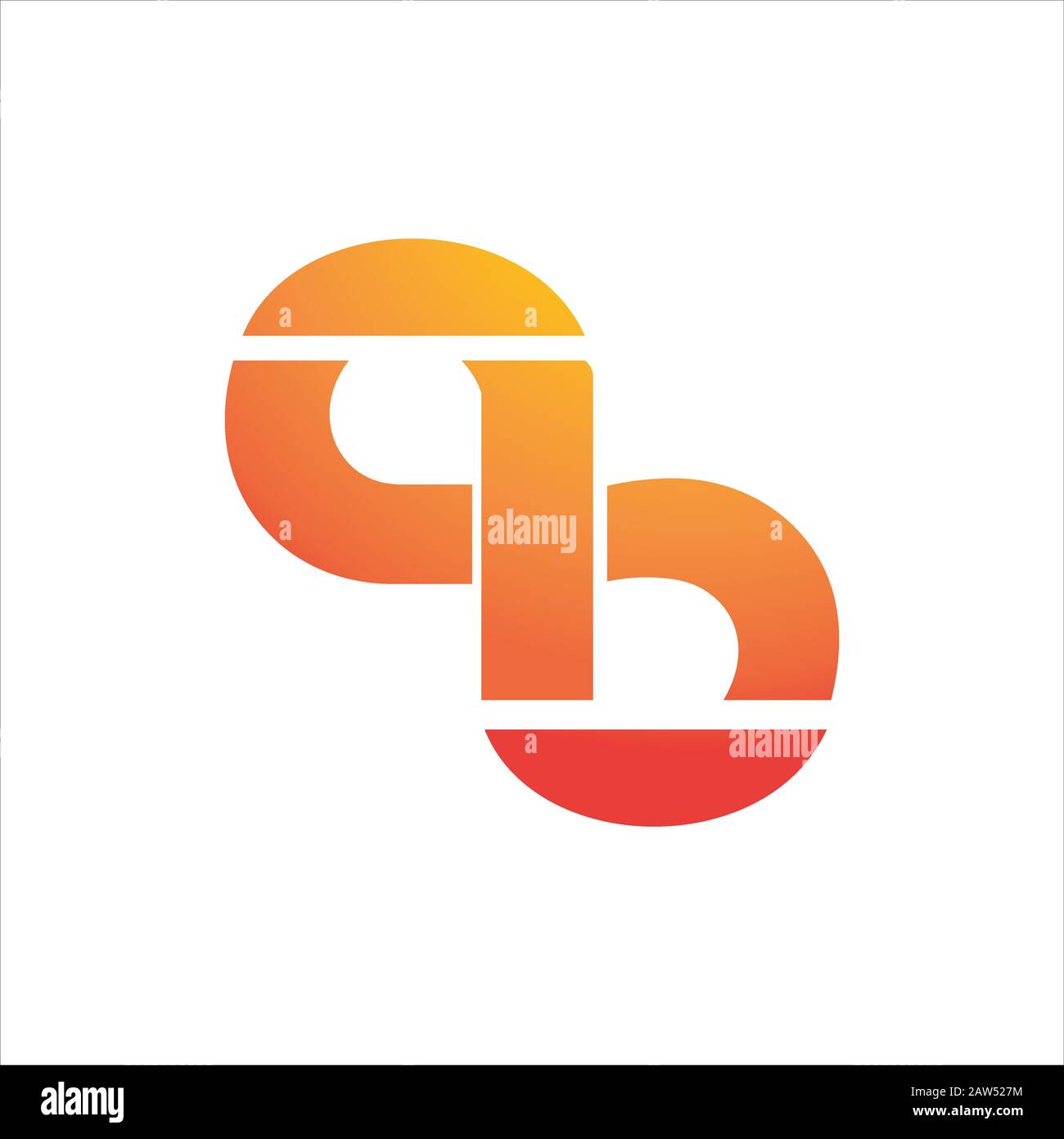 Première lettre ab ou modèle de logo ba Illustration de Vecteur