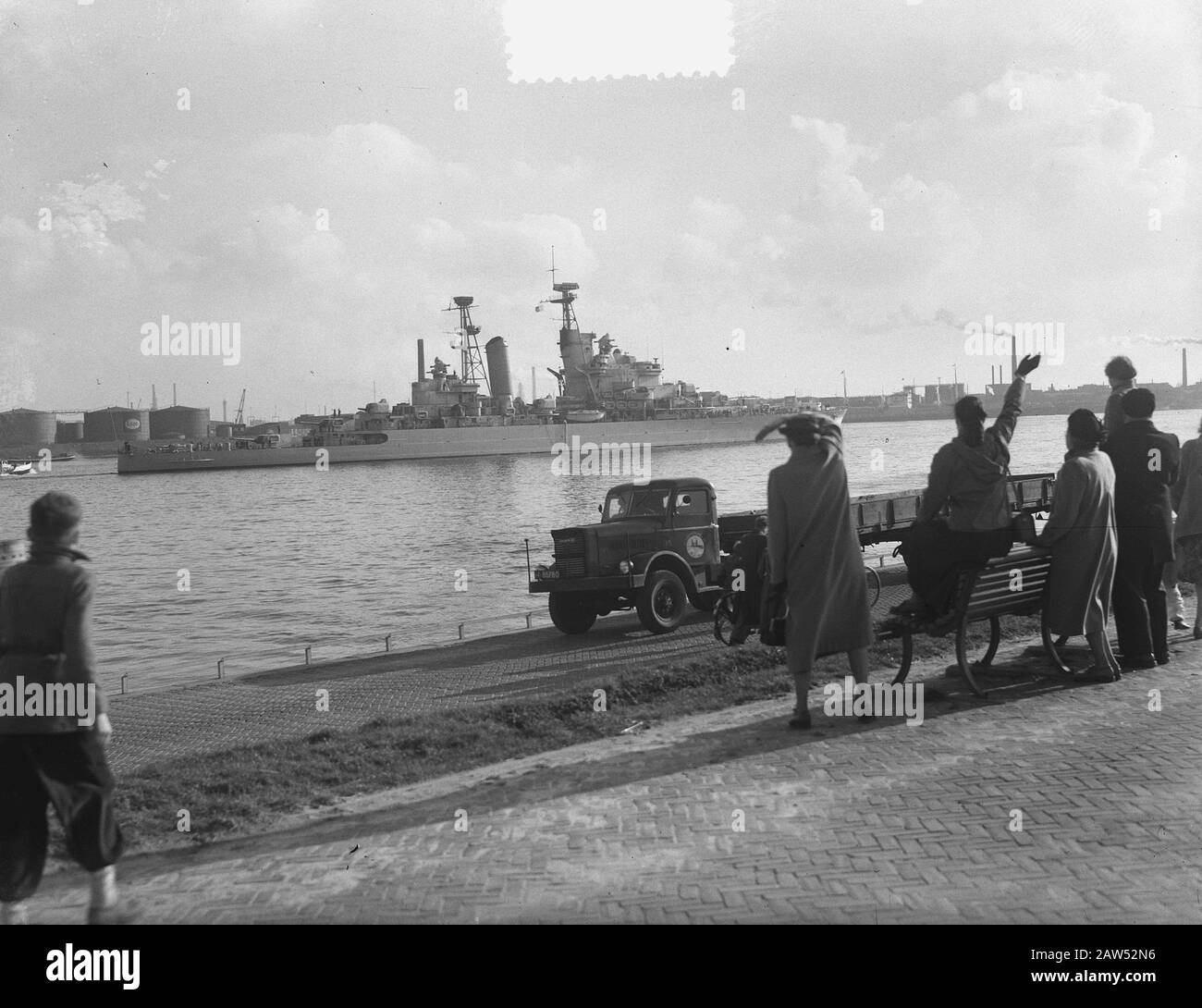Essai En Mer Mme H. De Ruyter Date : Le 7 Avril 1953 Mots Clés : Tests De Navigation, Navires Nom De La Personne : Mme H. De Ruyter Banque D'Images
