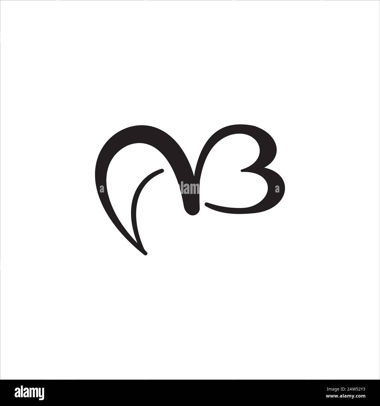 Première lettre ab ou modèle de logo ba Illustration de Vecteur