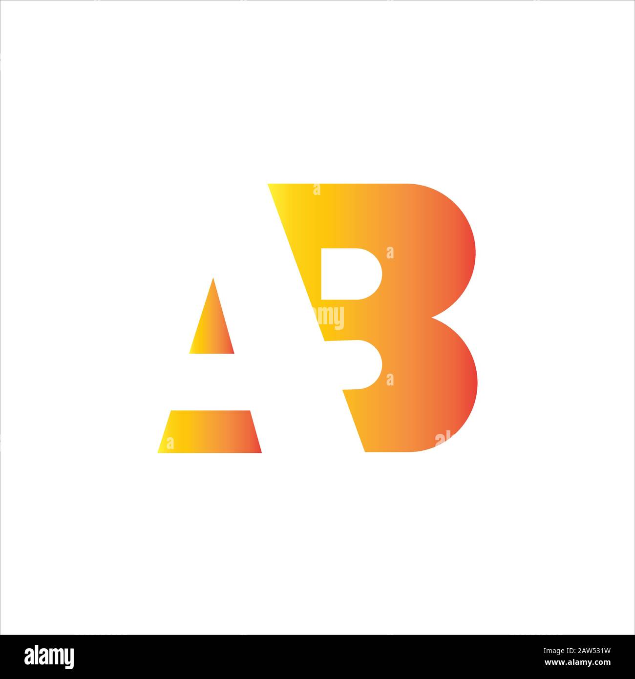 Première lettre ab ou modèle de logo ba Illustration de Vecteur