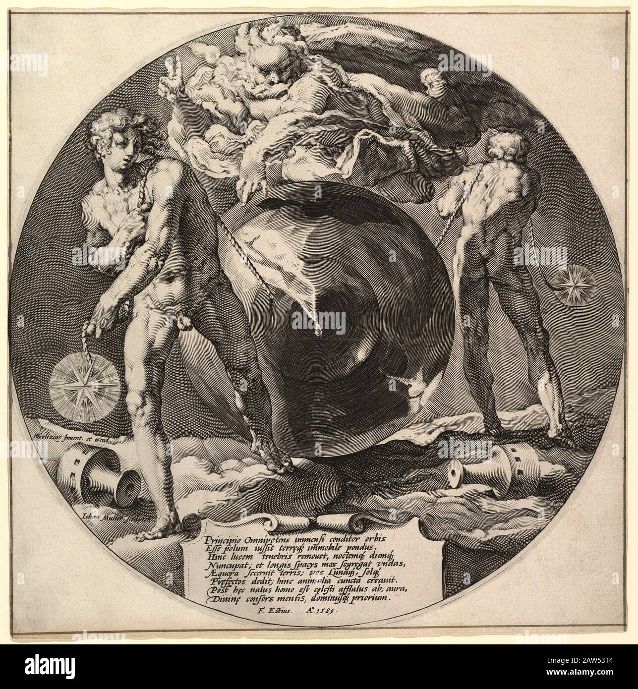 1589 , PAYS-BAS : la Création du monde , gravure par le créateur d'impression baroque allemand , dessinateur et peintre Hendrick Goltzius ( 1558 Banque D'Images