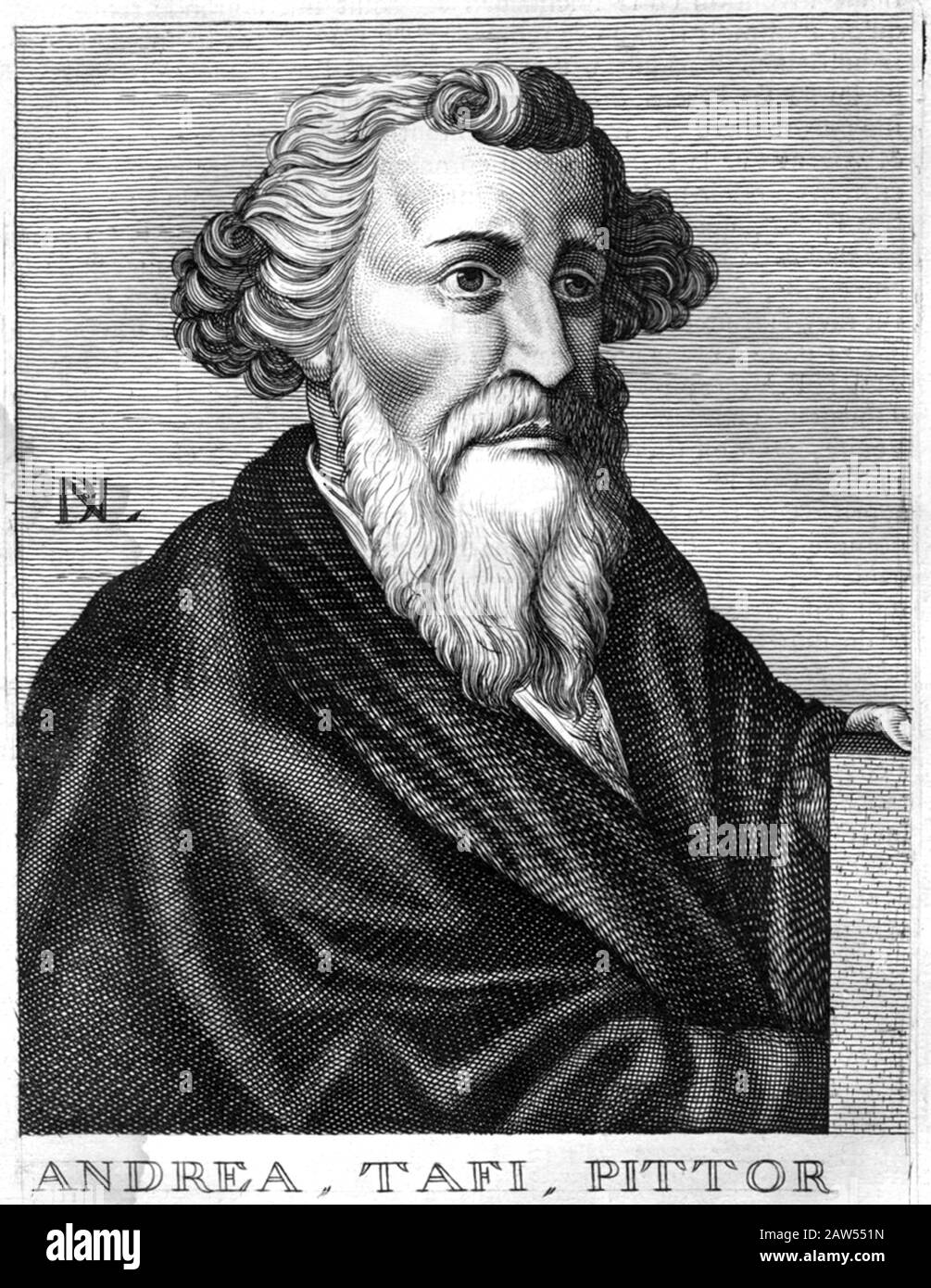 1290 CA , ITALIE : le peintre italien de la Renaissance ANDREA TAFI aka Andrea di Ricco ( 1213 – 1294 ) . Portrait gravé par Larmessin Nicolas ( 1684 - Banque D'Images