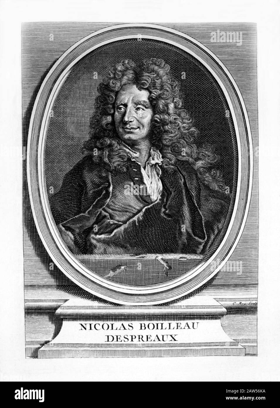 1700 CA , FRANCE : le poète et critique français NICOLAS BOILEAU DESPEAUX ( 1636 - 1711 ). Portrait gravé en 1780 , France . - Boileau-Despréaux - Banque D'Images