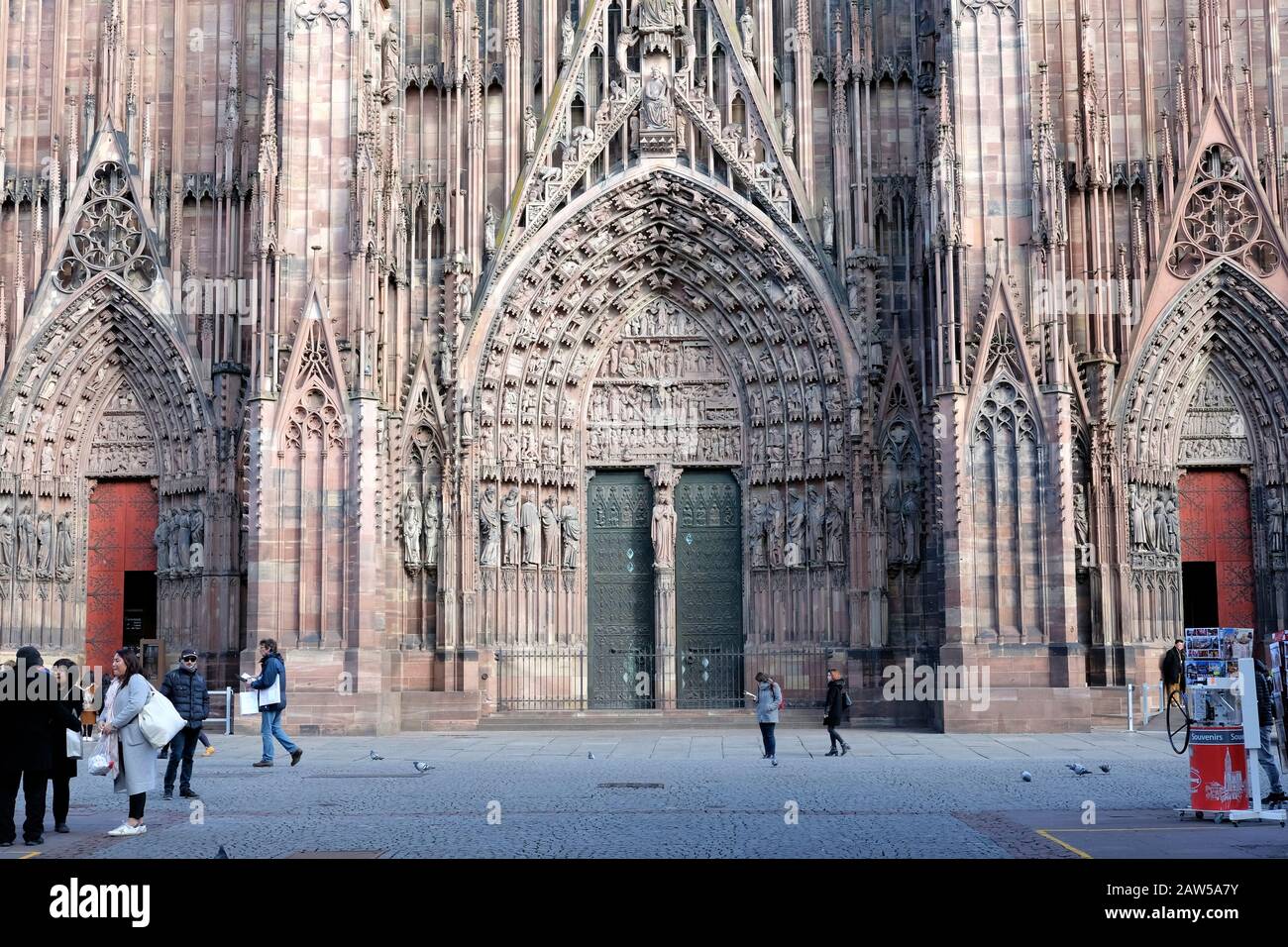 Vue rapprochée de la cathédrale de Strasbourg, Alsace, France Banque D'Images