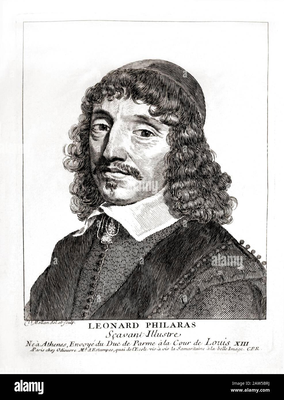 1650 CA, FRANCE : le chercheur grec athénien , politicien , diplomate LEONARDOS PHILARAS ( c. 1595 – 1673 ), conseiller de la Cour française du roi Lou Banque D'Images