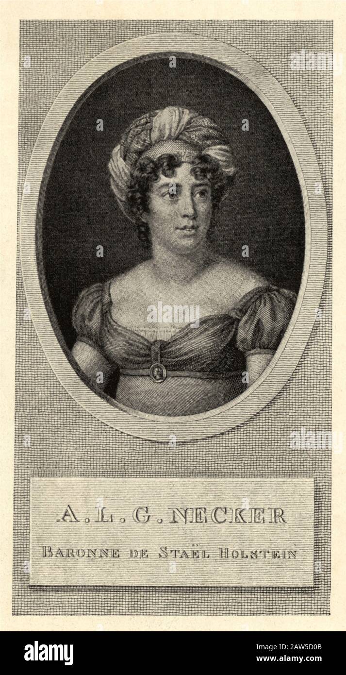 La célèbre femme française Madame Anne Louise Germaine Necher Baronesse DE STAEL ( 1766 - 1817 ) , amie de Goethe , Schiller , A. W. Schlege Banque D'Images