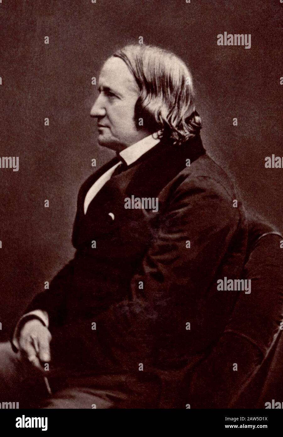 1860 CA, FRANCE : l'écrivain français , dramaturge et poète ALFRED DE VIGNY ( 1797 - 1863 ). Il a également produit des romans, des pièces de théâtre et des traductions de Shakespeare Banque D'Images