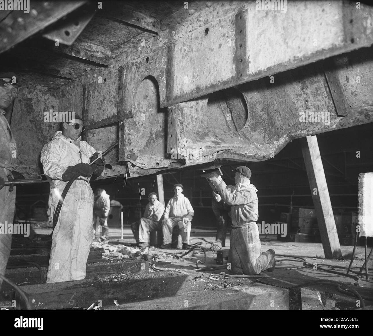 Marvo Lieutenant Elferink navire italien a marché sur mon dos à Rotterdam Date: 9 octobre 1949 lieu: Rotterdam, South Holland mots clés: Bateaux Banque D'Images