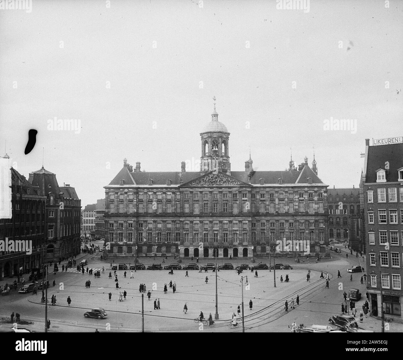 Palais Royal Sur Le Barrage Date : 22 Février 1950 Lieu : Amsterdam, Noord-Holland Mots Clés : Palais Royal Banque D'Images
