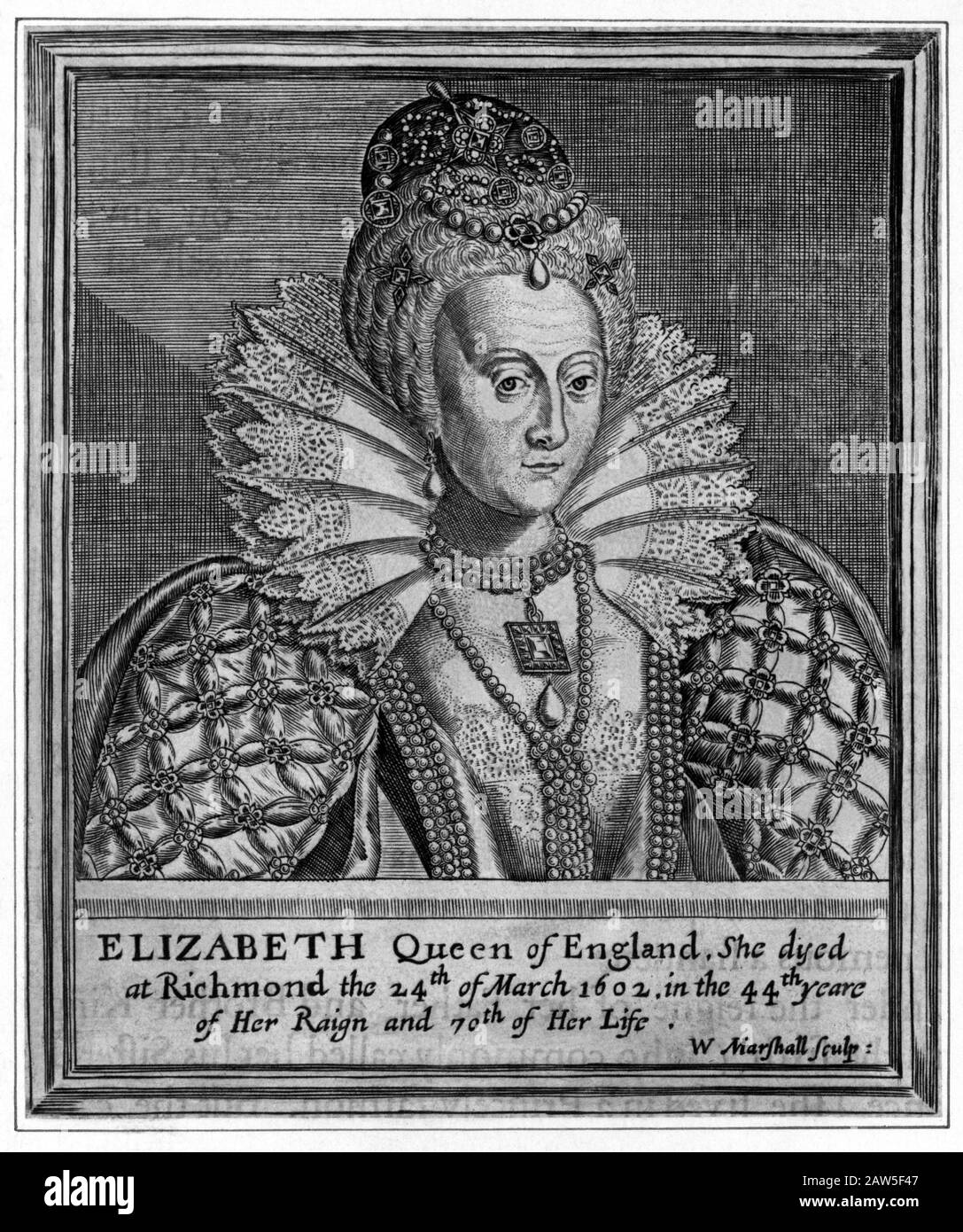 1602 CA , GRANDE-BRETAGNE : la Reine ELIZABETH I ( 1533 - 1603 ) d'Angleterre de 1558 à 1603 , fille du roi Henry VIII TUDOR et d'Anne Bolena , e Banque D'Images