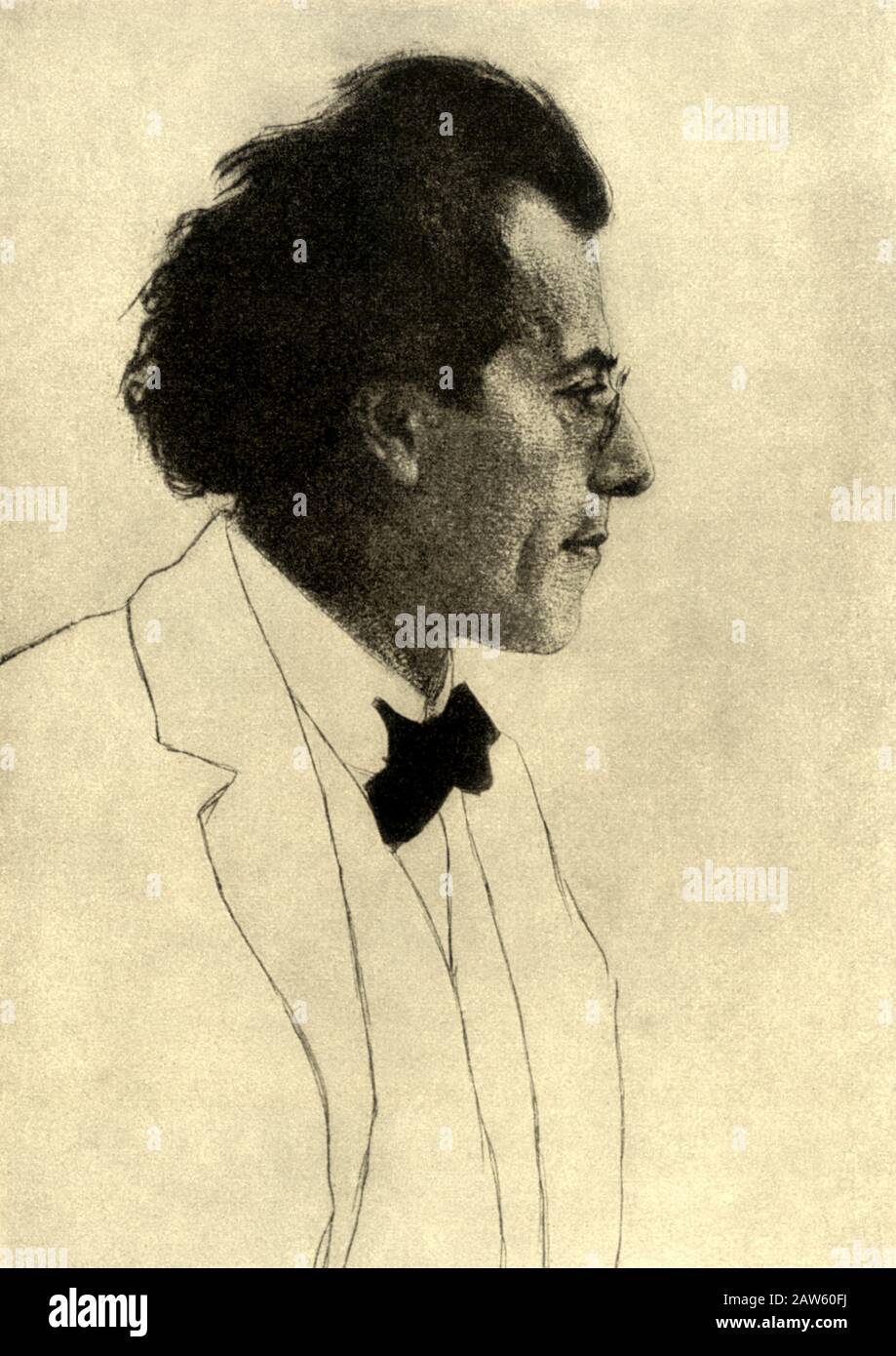 1902 , Tchécoslovaquie , Prague : le peintre et graveur tchèque EMIL ORLIK ( 1870 - 1932 ). Portrait du compositeur de musique bohème GUSTAV MAHLER ( 186 Banque D'Images