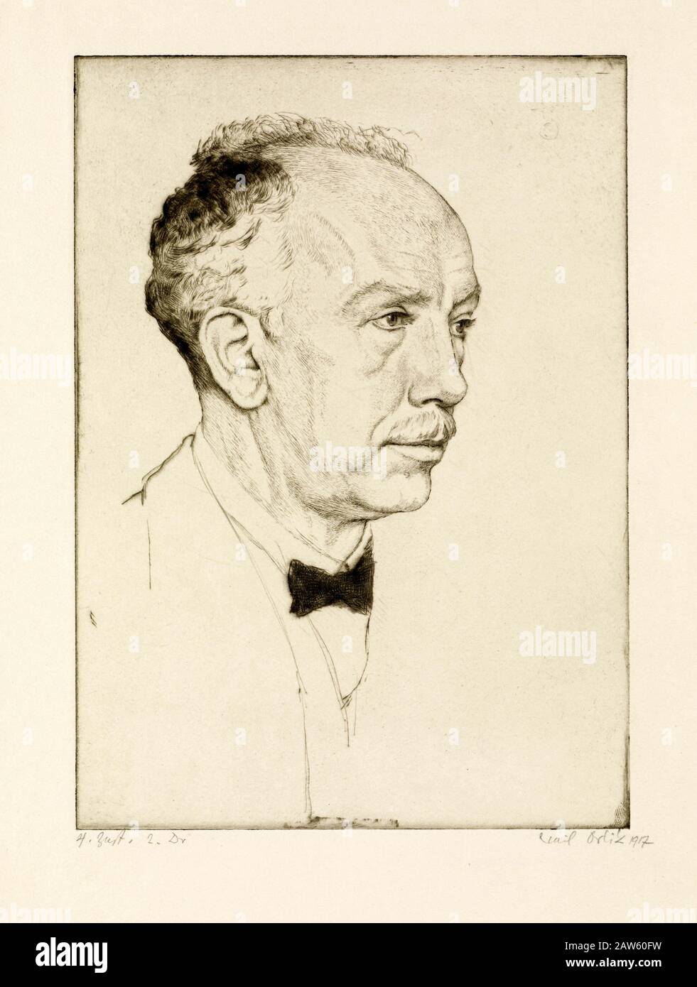 1902 , Tchécoslovaquie , Prague : le peintre et graveur tchèque EMIL ORLIK ( 1870 - 1932 ). Portrait du compositeur de musique allemande Richard Strauss ( 18 Banque D'Images