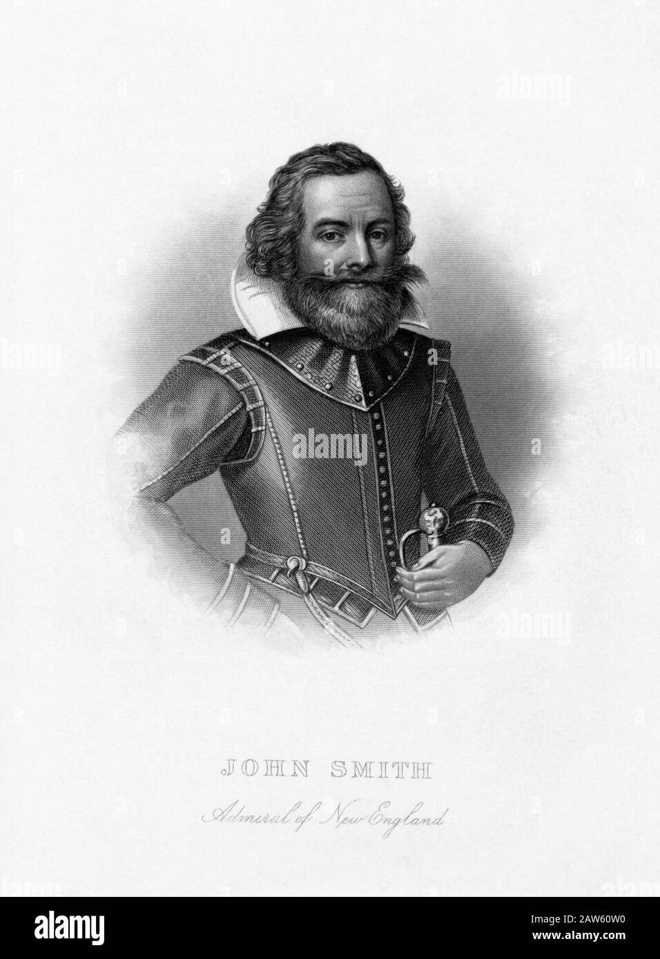 XVI - XVII siècle , États-Unis : l'explorateur Capitaine JOHN SMITH ( c. 1580 – 1631 ). Portrait de Henry Howe ( 1816 - 1893 ) , 1880 CA . Smith était une Britis Banque D'Images