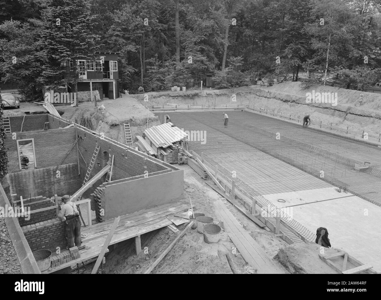 [Heidemij] Nouveau quartier général Arnhem Nouveau siège de l'aile Arnhem. Date de fondation : 1952 lieu : Arnhem mots clés : quartier général, construction, contours Banque D'Images