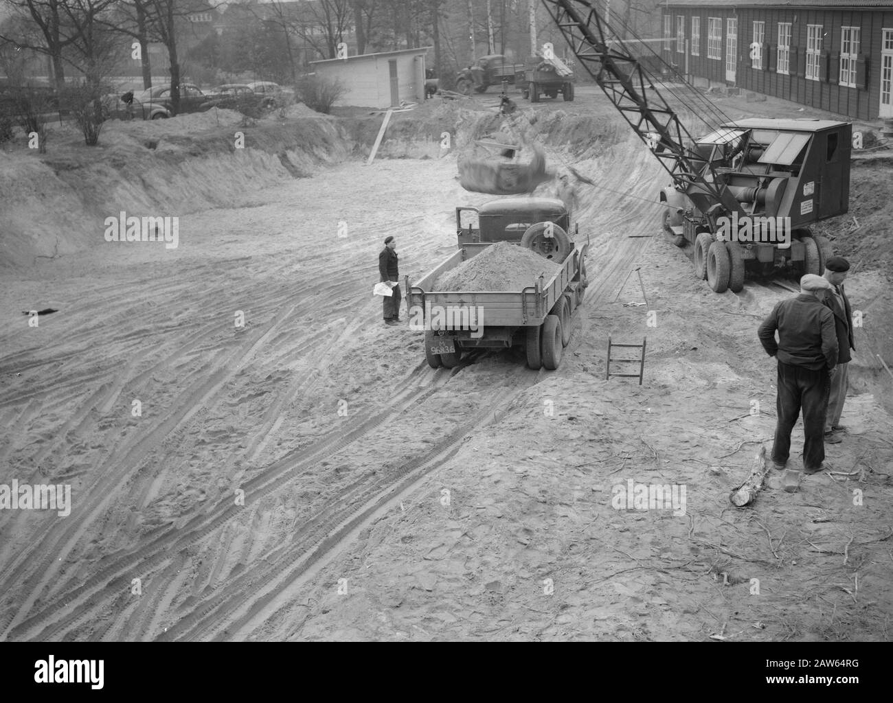 [Heidemij] Nouveau quartier général Arnhem Nouveau siège de l'aile Arnhem. Date de fondation : 1952 lieu : Arnhem mots clés : chantiers de construction, excavation, construction Banque D'Images