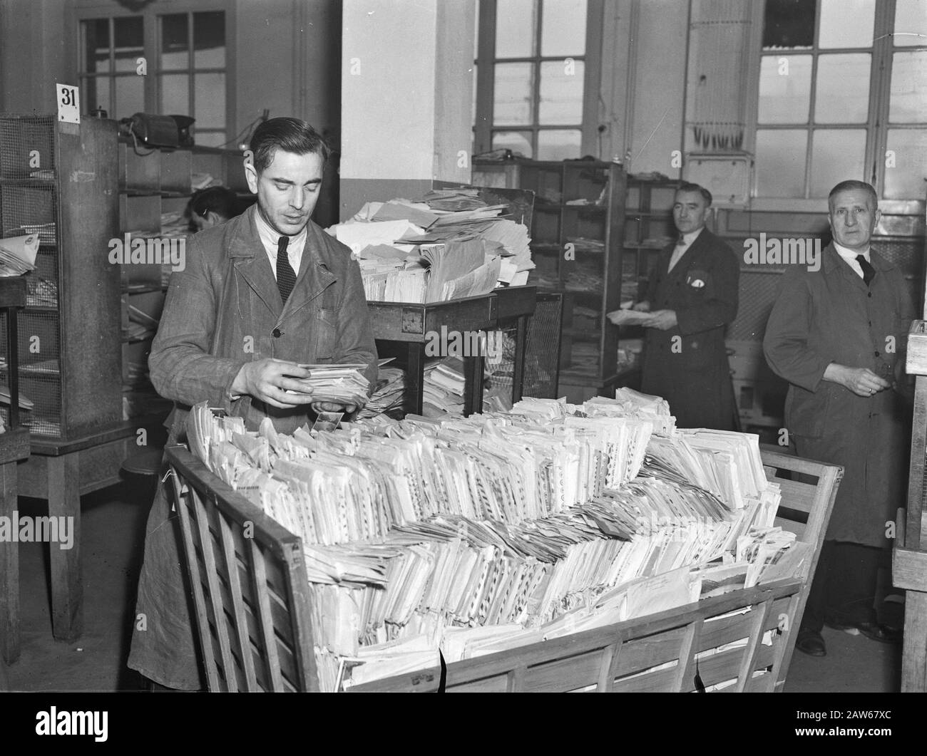 Nouvel an De L'Agitation dans le service postal Date: 29 décembre 1946 mots clés: Poste Banque D'Images