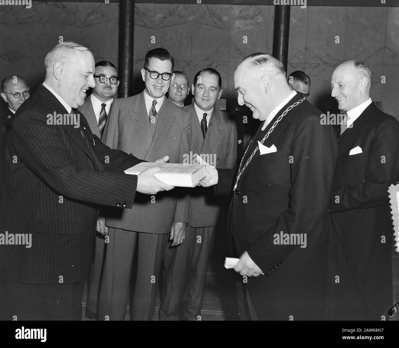 Recevoir Royal Fanfare Corps Luxembourg Date: 6 Août 1951 Mots Clés: Recettes Banque D'Images