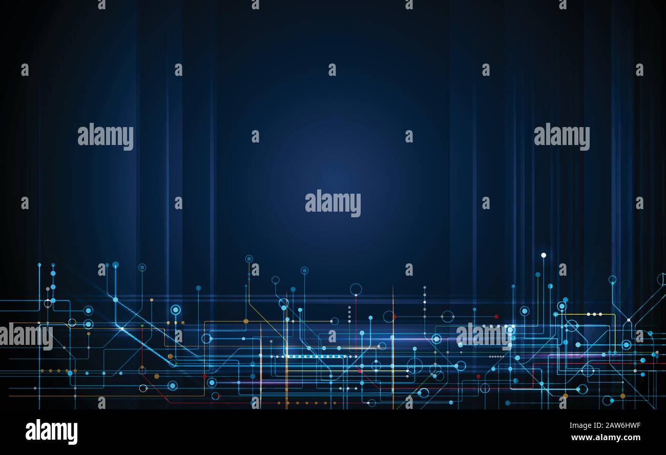 Illustration arrière-plan abstrait, carte de circuit imprimé ou carte mère. Conception vectorielle pour la technologie abstraite, la communication, futuriste. Illustration de Vecteur