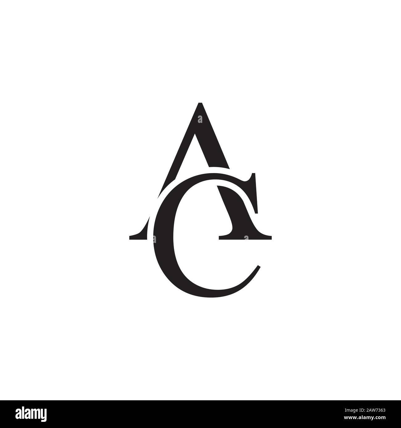 Modèle de conception vectoriel de logo ac ou CA de la lettre initiale Illustration de Vecteur