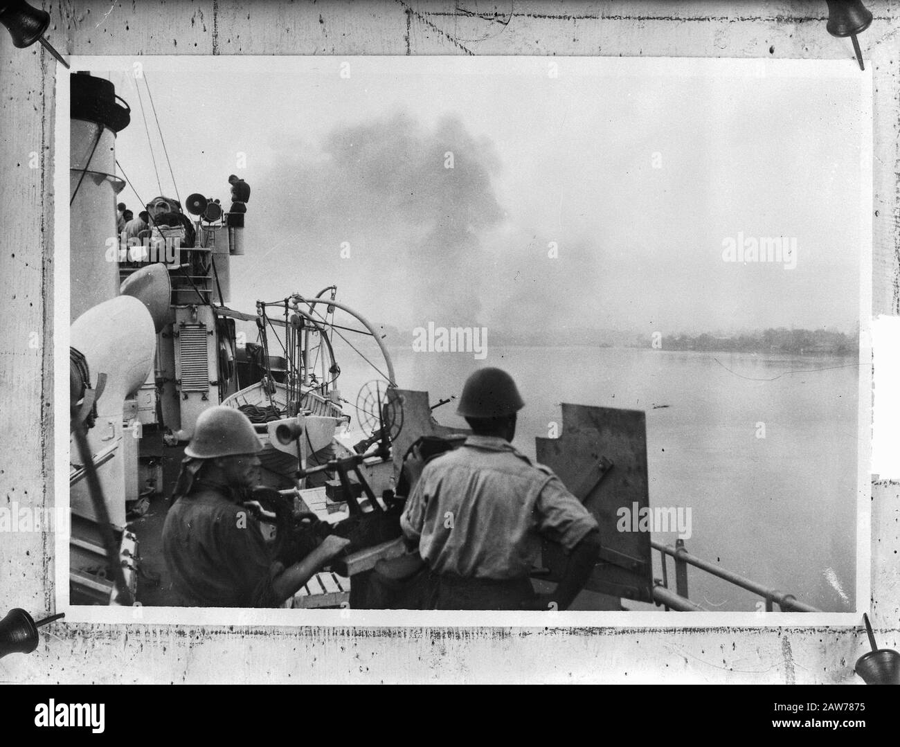 Marvo 490006 Date : 15 janvier 1949 mots clés : navires, soldats, établissement de tir Nom : Marvo Banque D'Images