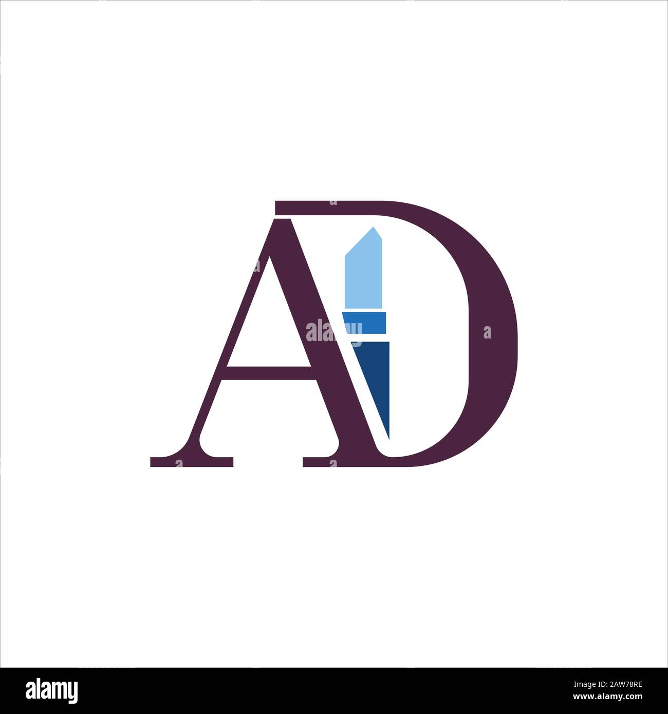 Modèle de conception initiale de lettre ad ou de logo da Illustration de Vecteur