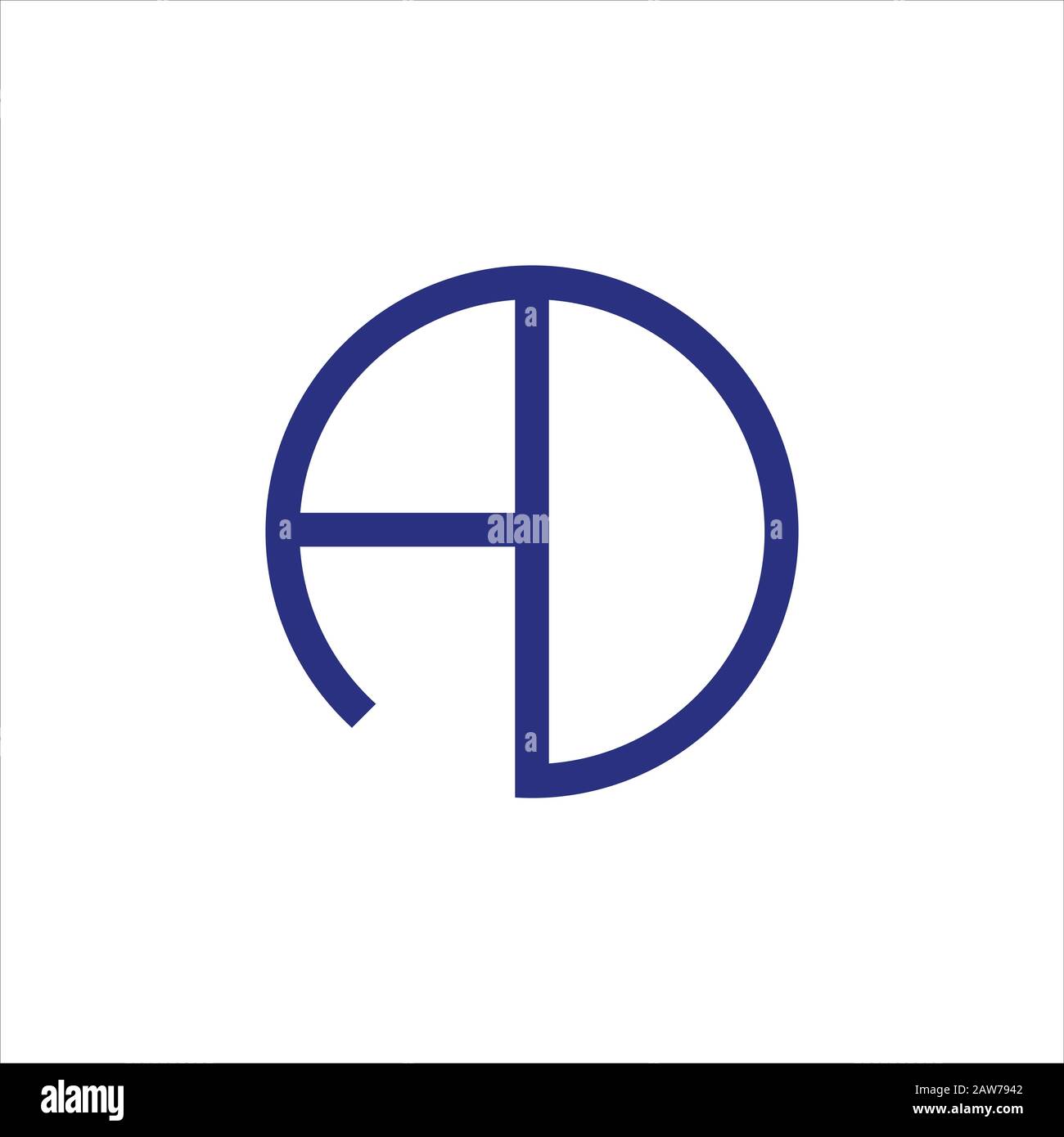 Modèle de conception initiale de lettre ad ou de logo da Illustration de Vecteur