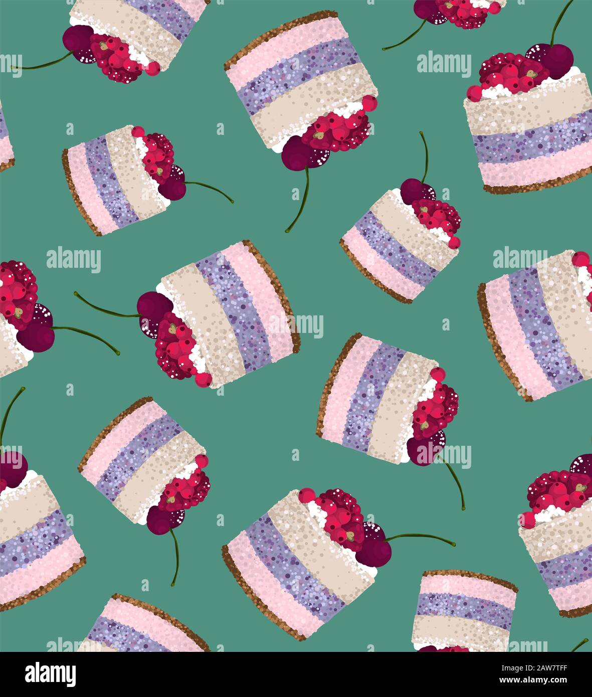 Motif sans couture avec gâteaux, Illustration de Vecteur