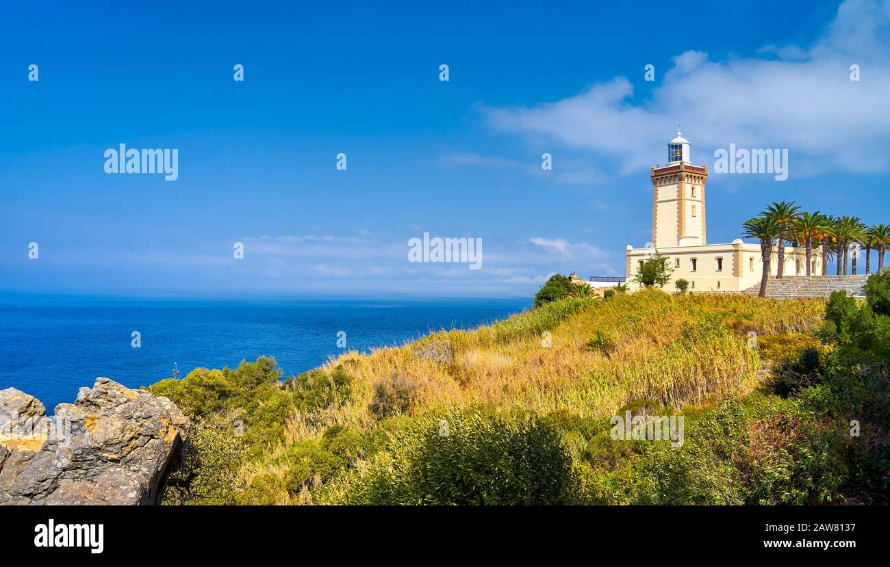 Phare Du Cap Spartel, Tanger, Maroc Banque D'Images