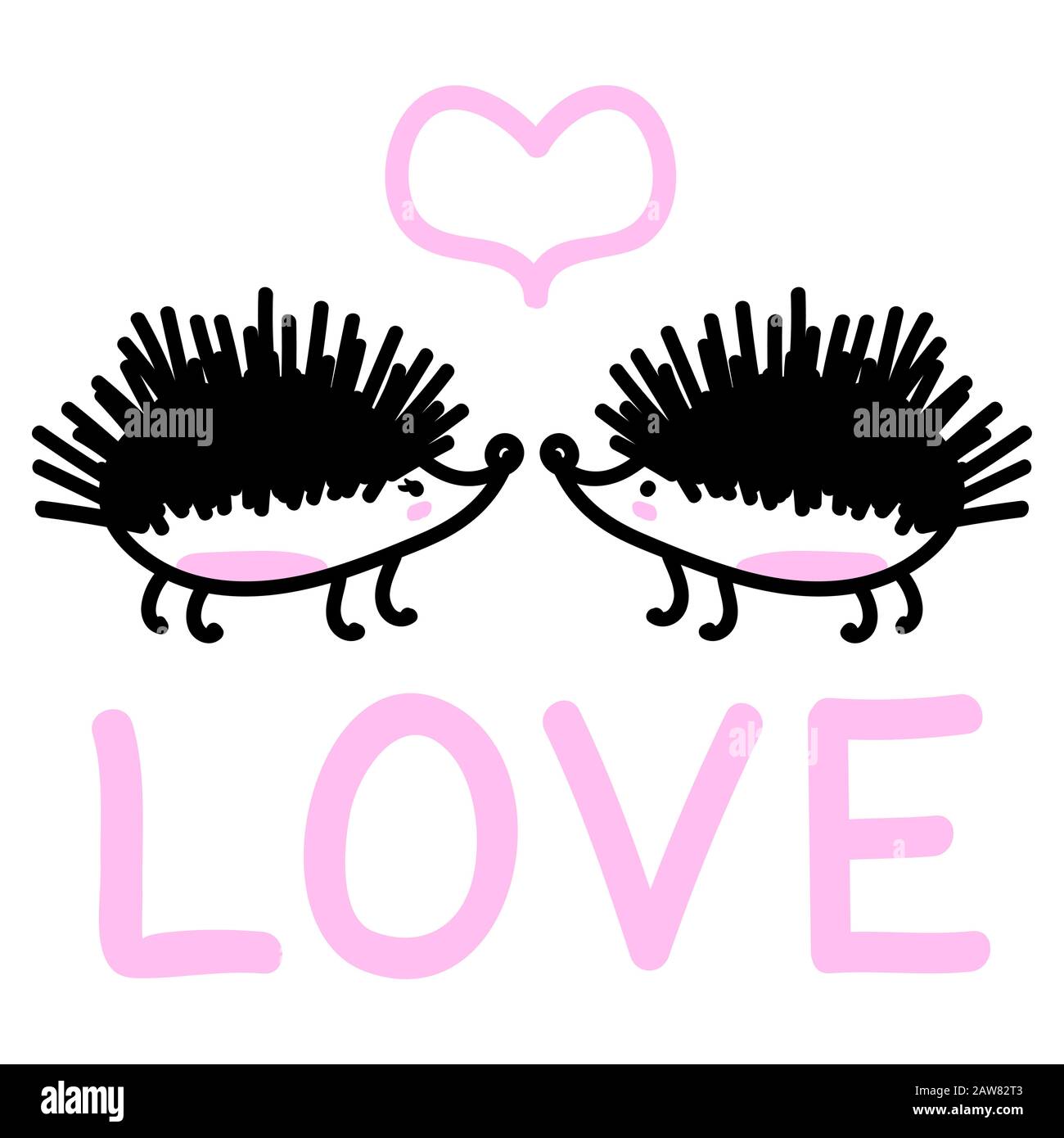 Joli Herisson Dans Le Vecteur D Amour Image Vectorielle Stock Alamy