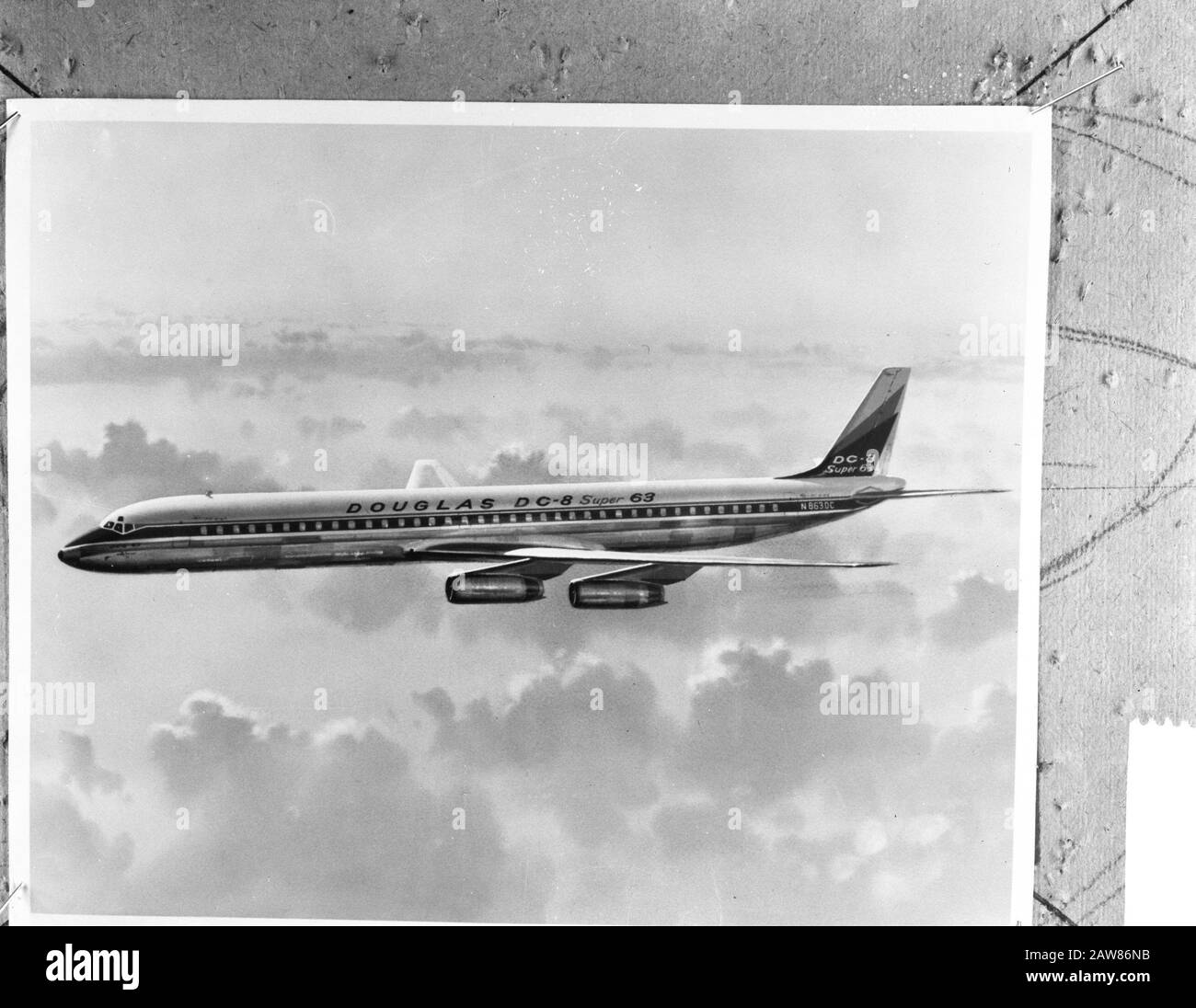 Nouvel aéronef pour KLM Douglas DC 8 Super 63 Date : 14 décembre 1965 mots clés : Aviation, aéronef Nom de l'établissement : KLM Banque D'Images