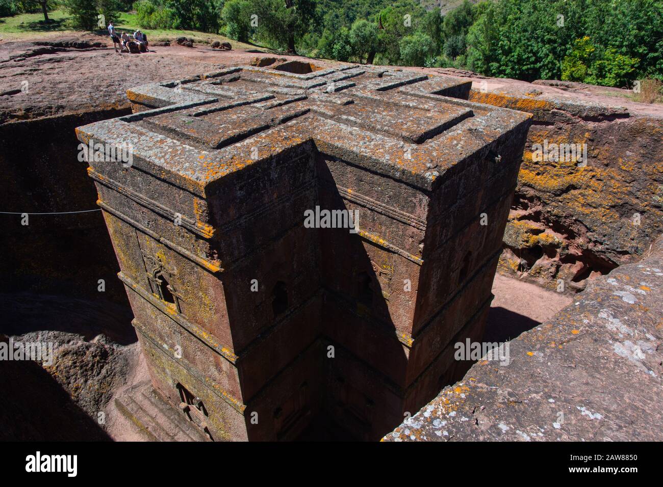 Lalibela, Ethiopie - Nov 2018: Bete Giyorgis ou église Saint-Georges, église monolithique sculptée en pierre à Lalibela, Ethiopie Banque D'Images