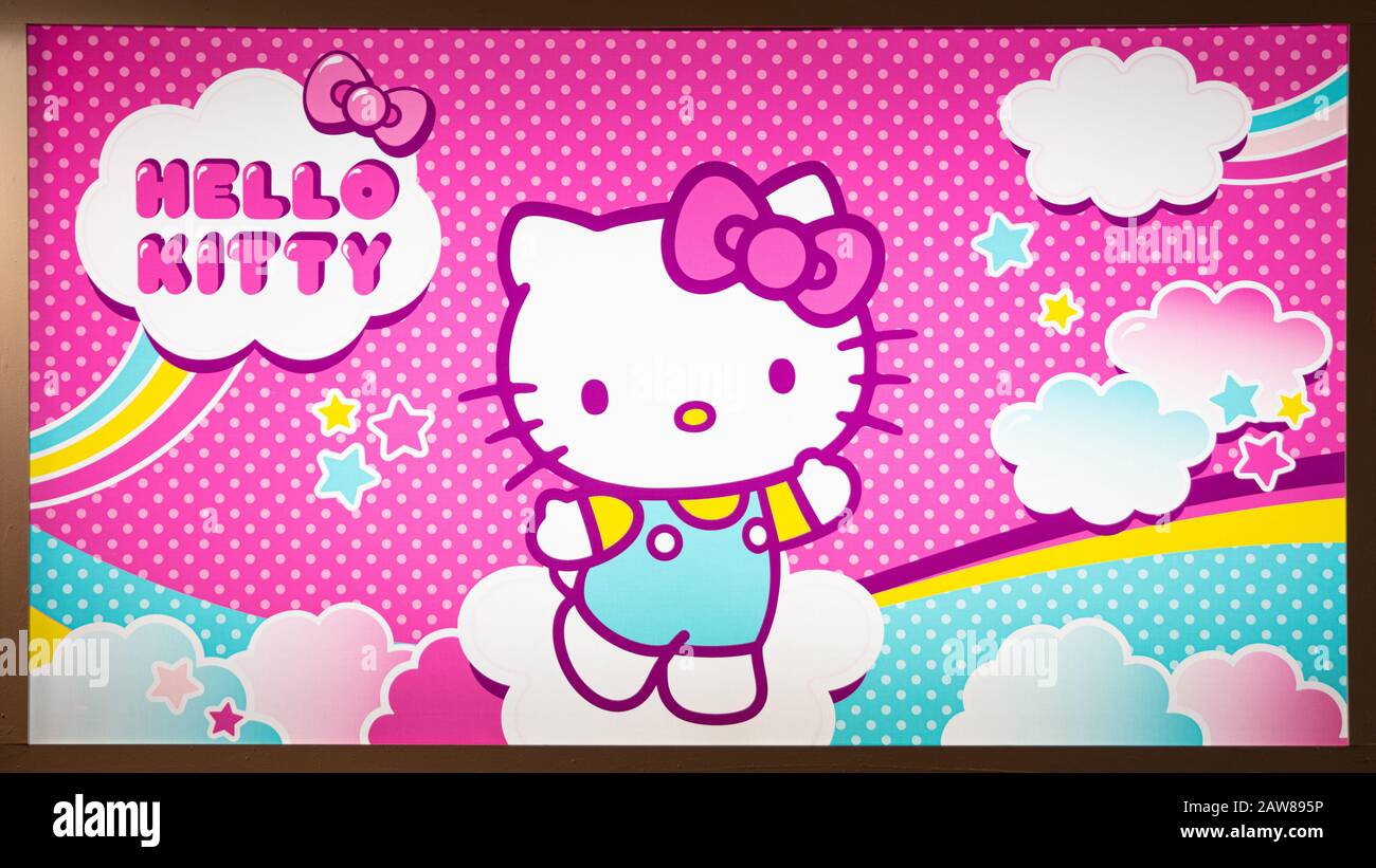 Cologne, février 2020 : exposition de marchandises Hello Kitty au salon ISM Banque D'Images