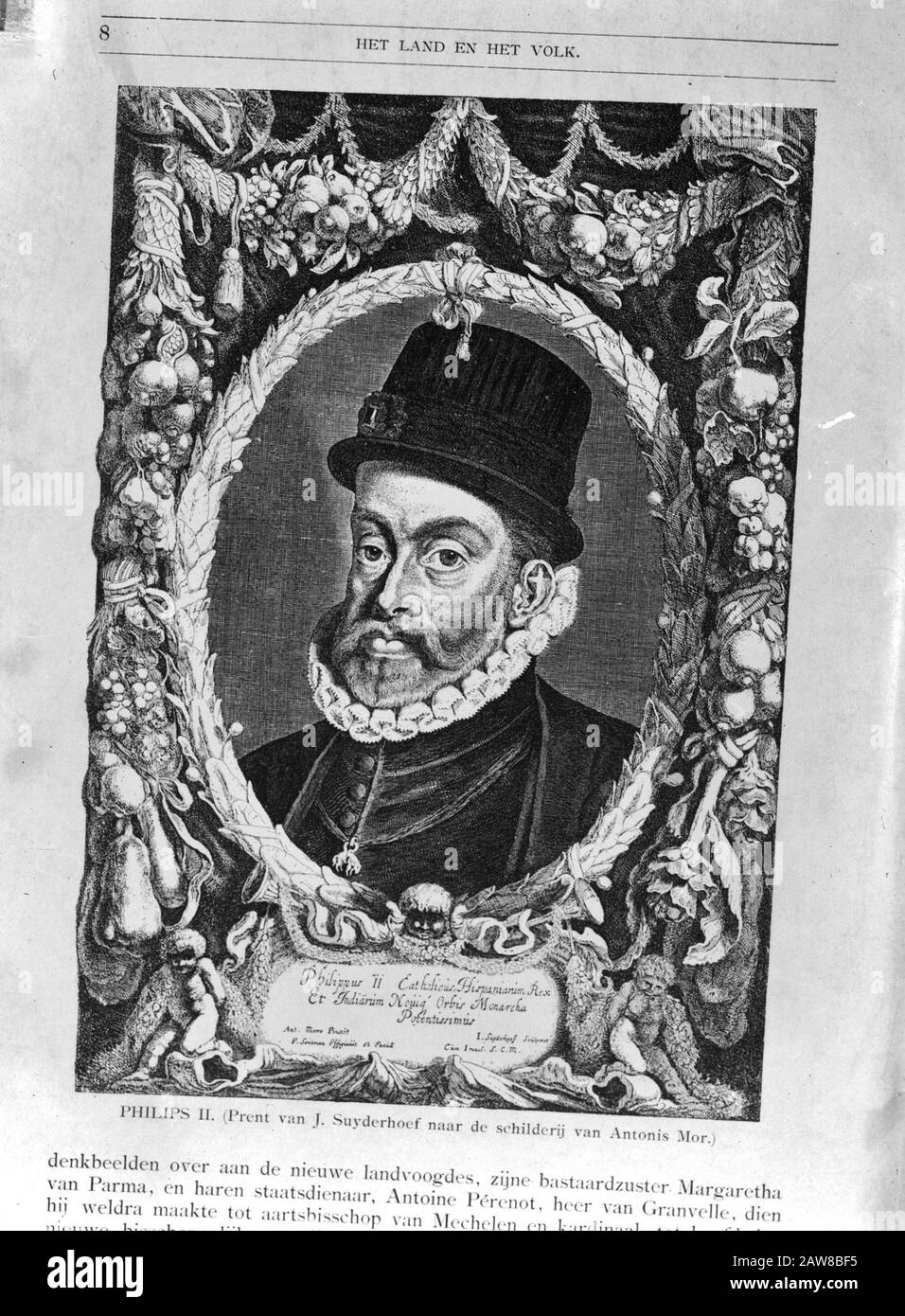 P [Portraits / Persons] / Annefo London Series Philip II King of Spain Annotation: Post J. Suyderhoef à la peinture Antonis Mor Date: Non daté mots clés: Histoire, rois, portraits Nom De La Personne: Philip II (roi d'Espagne) Banque D'Images