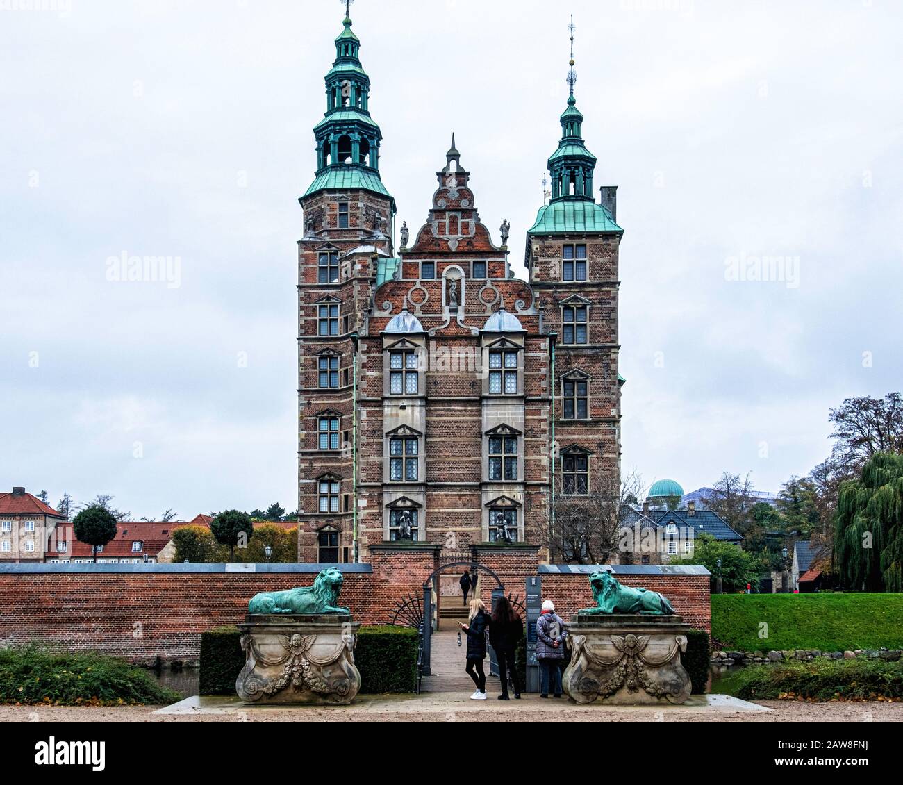 Le château de Rosenborg, palais historique de style Renaissance hollandaise avec brique & murs de grès et de hautes tours. Résidence Royale du Roi Christian lV. Copenhag Banque D'Images