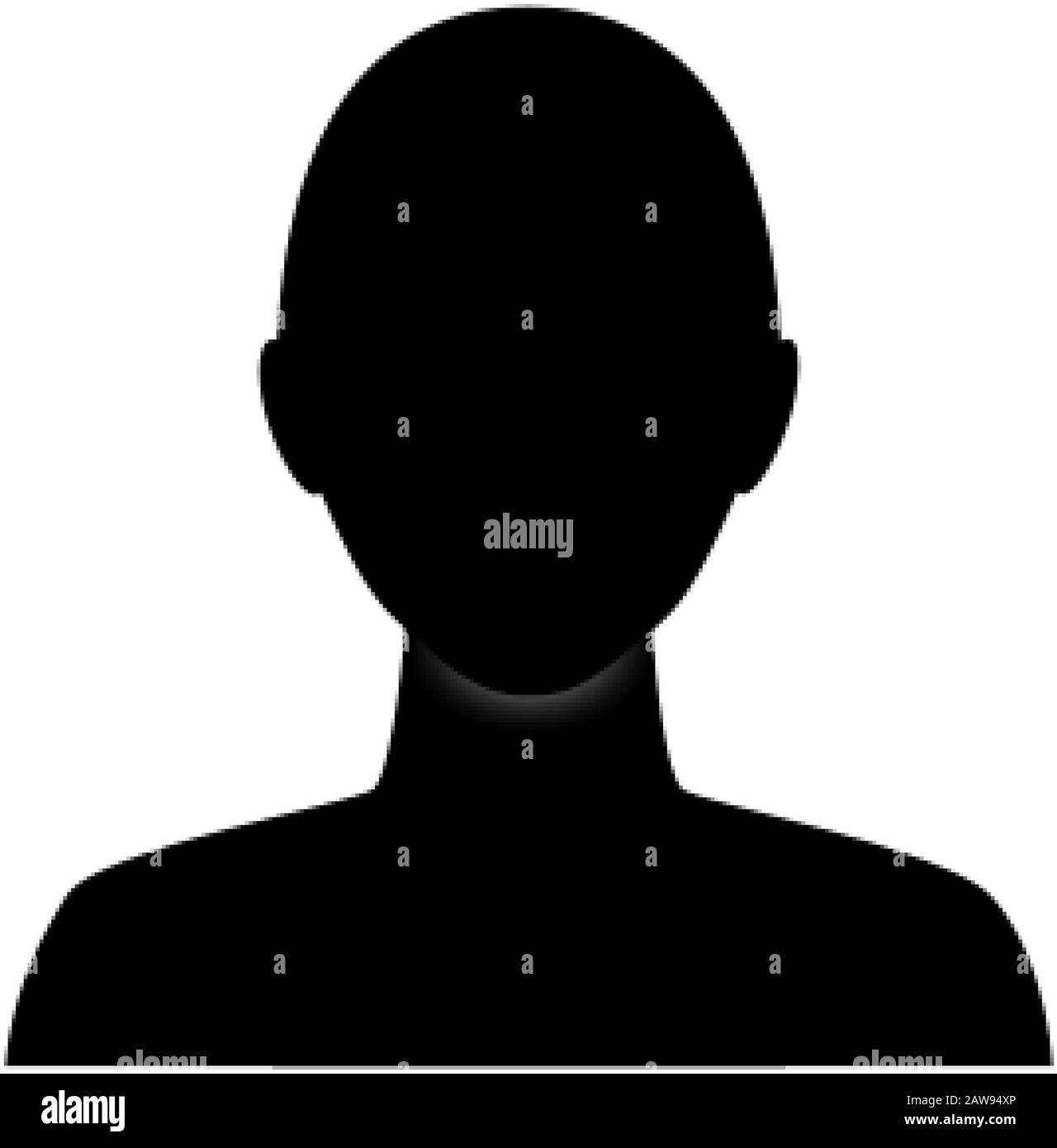 Avatar anonyme de visage neutre selon le sexe. Silhouette de tête incognito Illustration de Vecteur