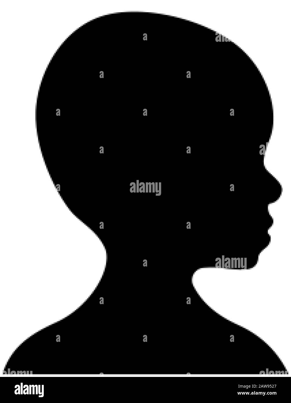 Vue latérale de la tête d'un enfant chauve. Illustration de Vecteur