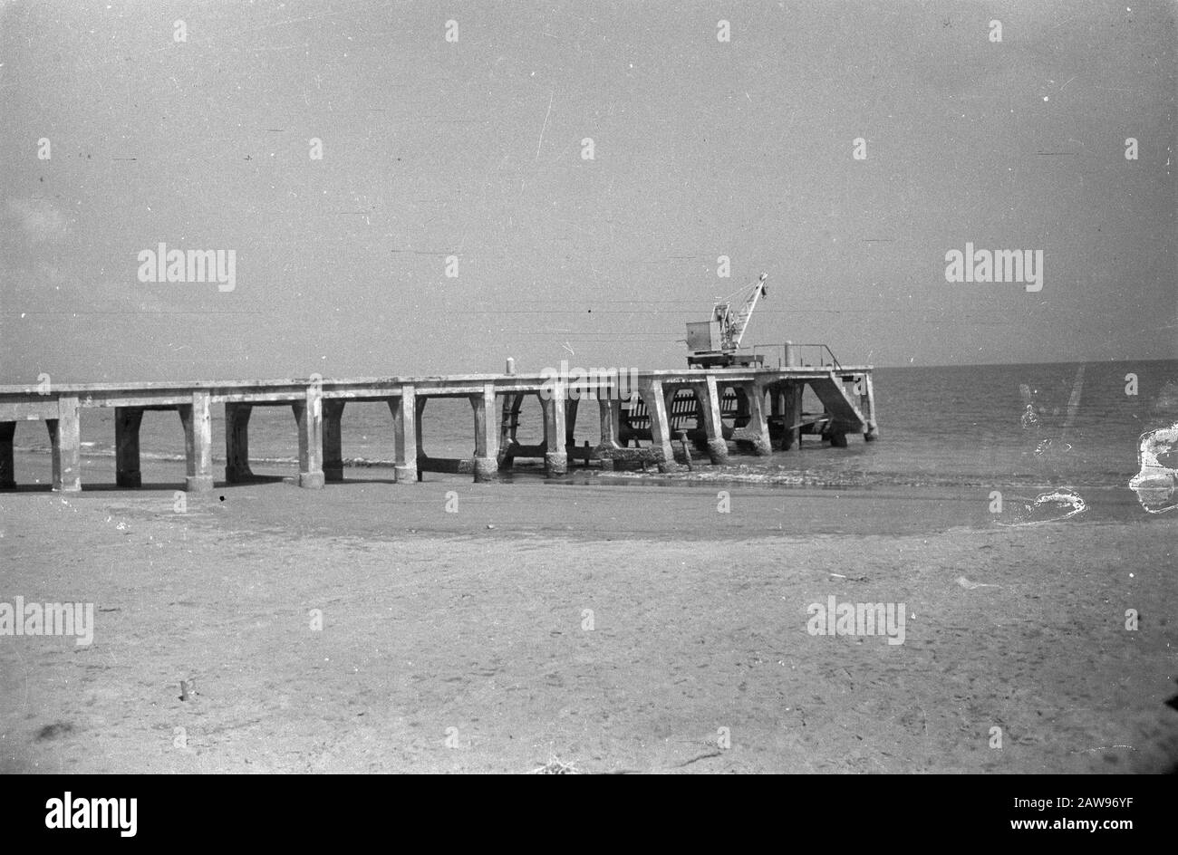 Action Wijnkoops Bay Pier Date : Juillet 1948 Lieu : Indes Néerlandaises De L'Est En Indonésie Banque D'Images