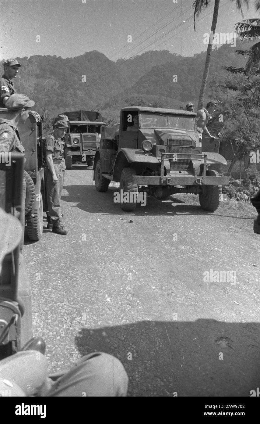 Action Wijnkoops Bay Convoi Militaire Date : Juillet 1948 Lieu : Indes Orientales Néerlandaises D'Indonésie Banque D'Images