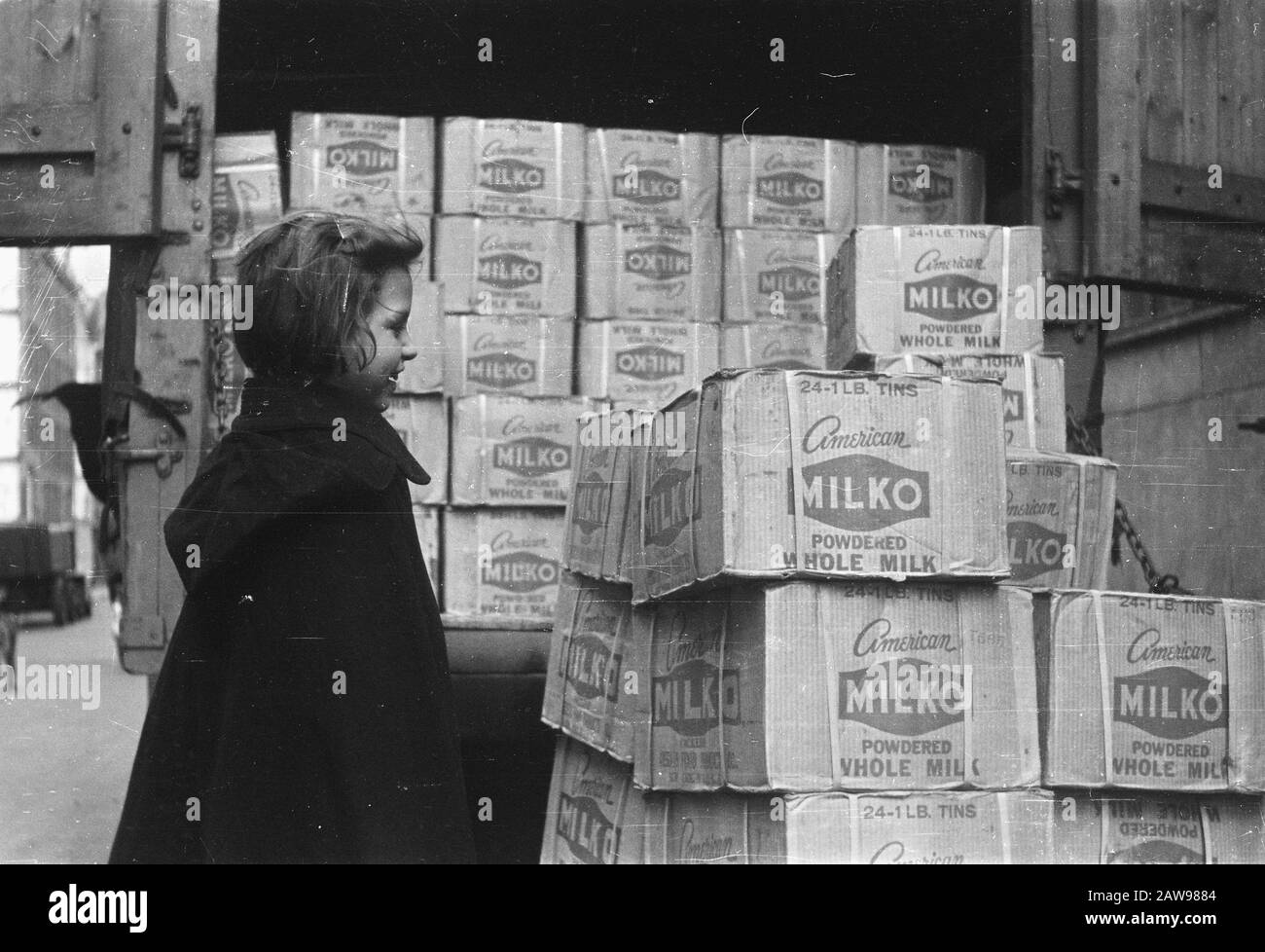 Melkfabriek Holland Date : Le 18 Février 1946 Lieu : Holland Mots Clés : Laiterie Banque D'Images