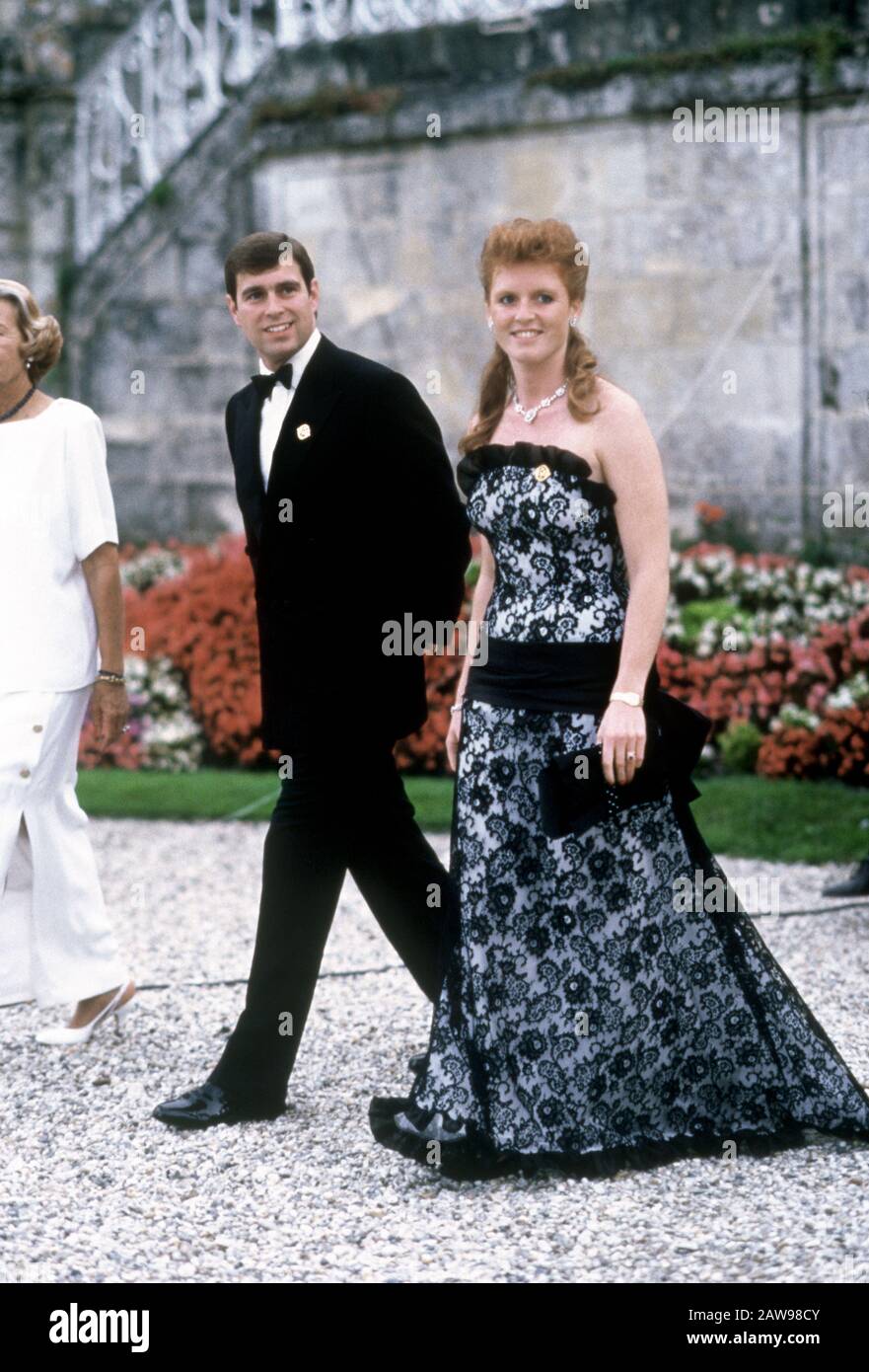 Sarah Ferguson, Duchesse De York Et Prince Andrew Visitent Bordeaux, France Juin 1987 Banque D'Images