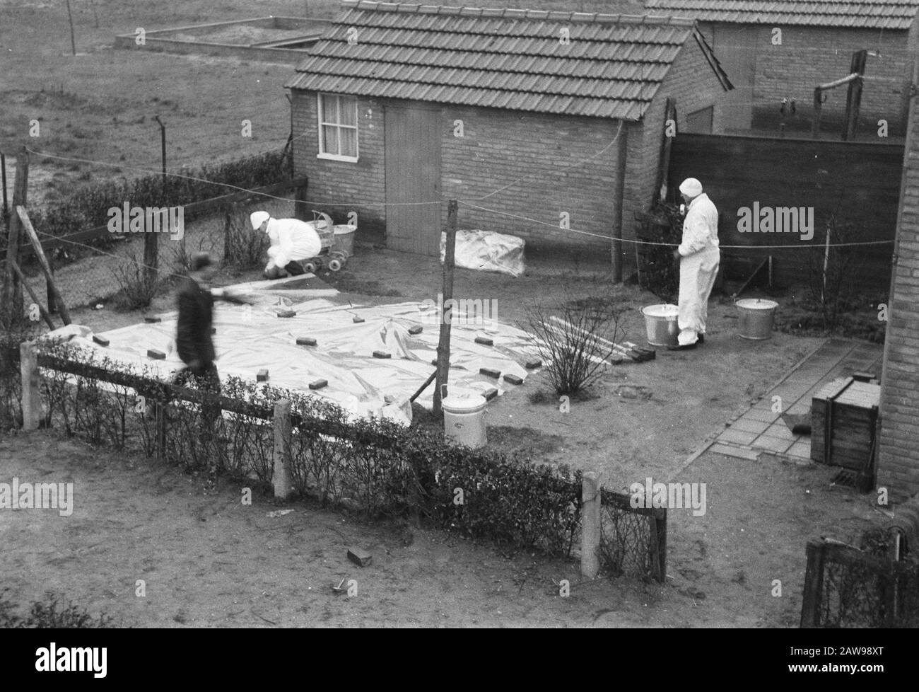 Cour de recherche sur les substances radioactives Date : 19 janvier 1958 mots clés : jardins, radioactif Banque D'Images