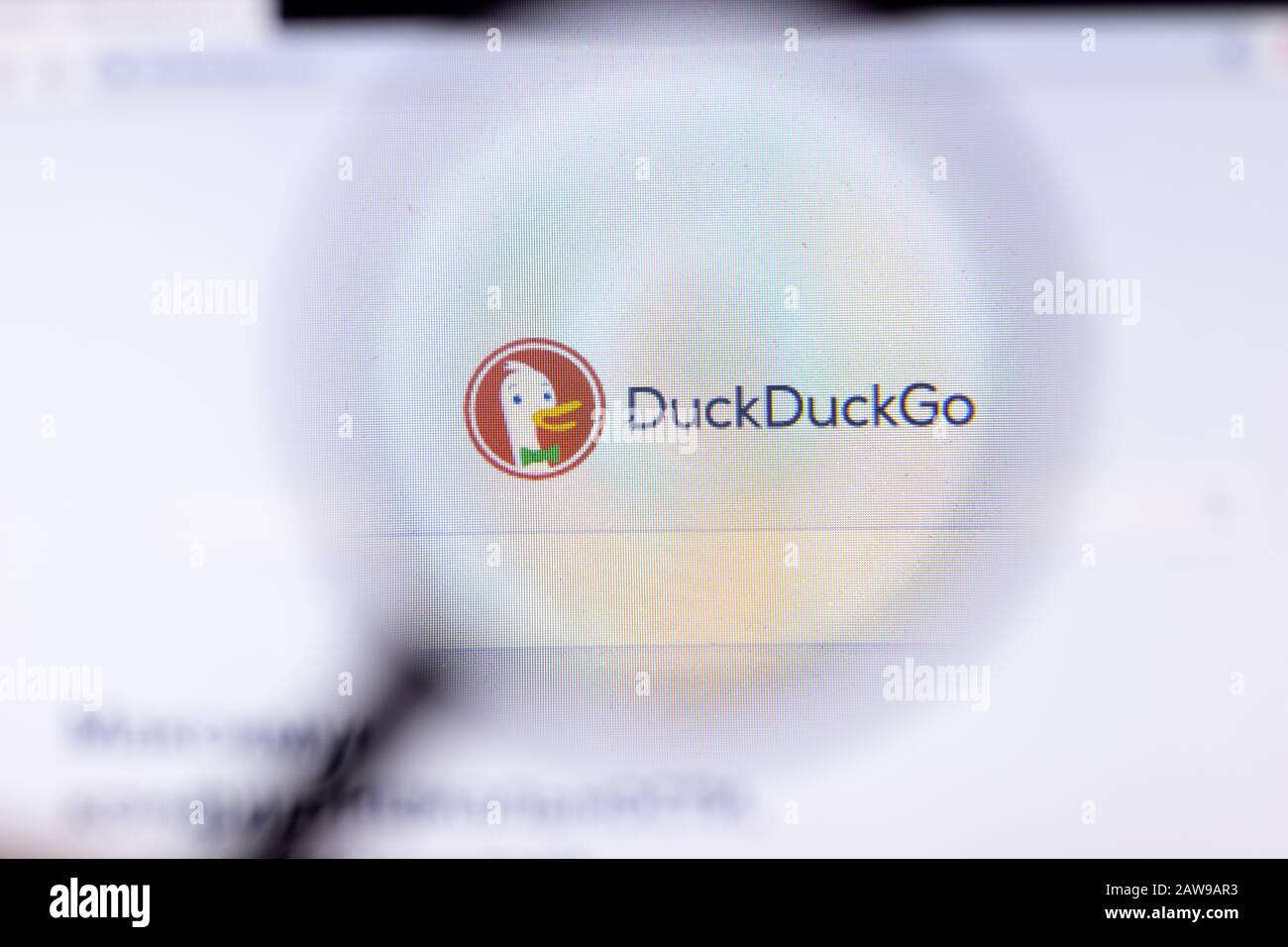 New York City, États-Unis - 5 février 2020: Page du site DuckDuckGo, éditorial illustratif Banque D'Images