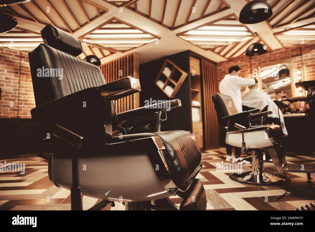 Barbershop arrière-plan salon de coiffure et salon de coiffure, salon de coiffure pour hommes Banque D'Images