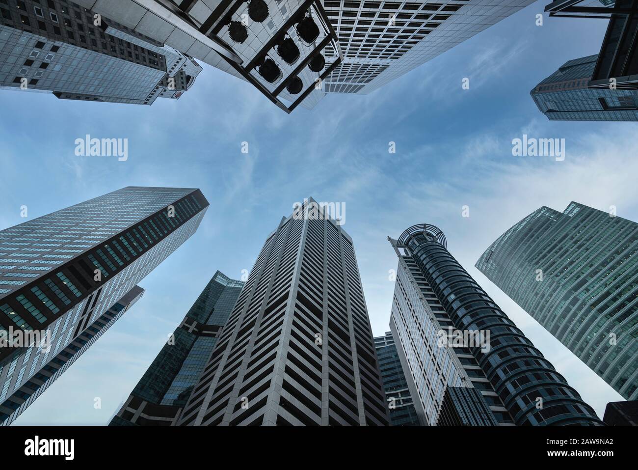 Singapour. Janvier 2020. Vue du dessus dans le centre-ville Banque D'Images