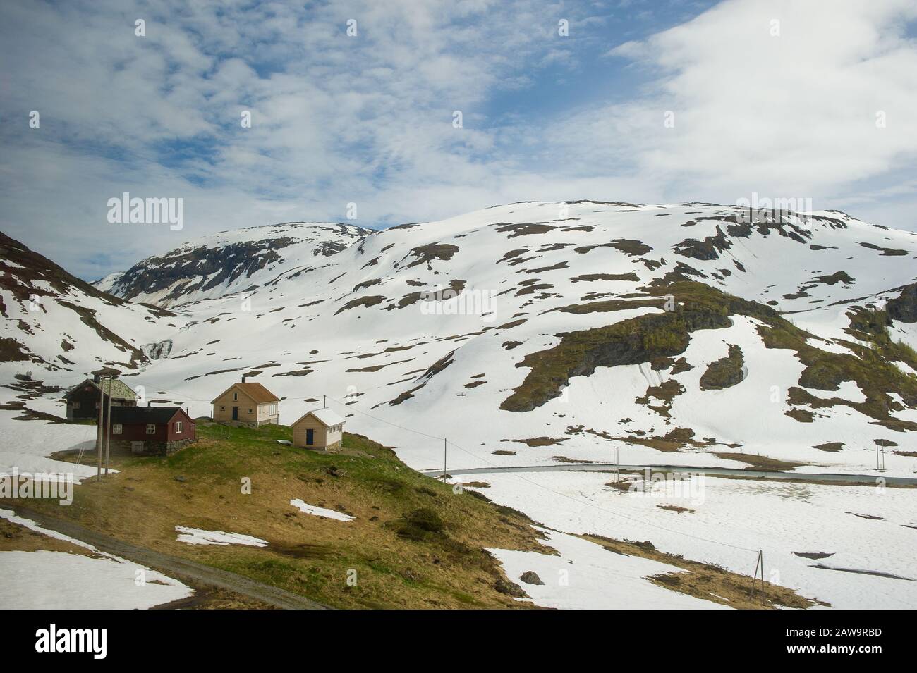 Hordaland / Norvège. 06.29.2015.paysages de neige des montagnes de Vossevangen en Norvège Banque D'Images