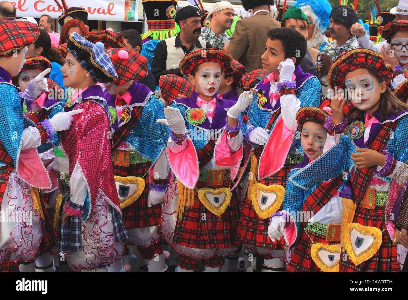 Participants au Carnaval de Santa Cruz, Tenerife Banque D'Images