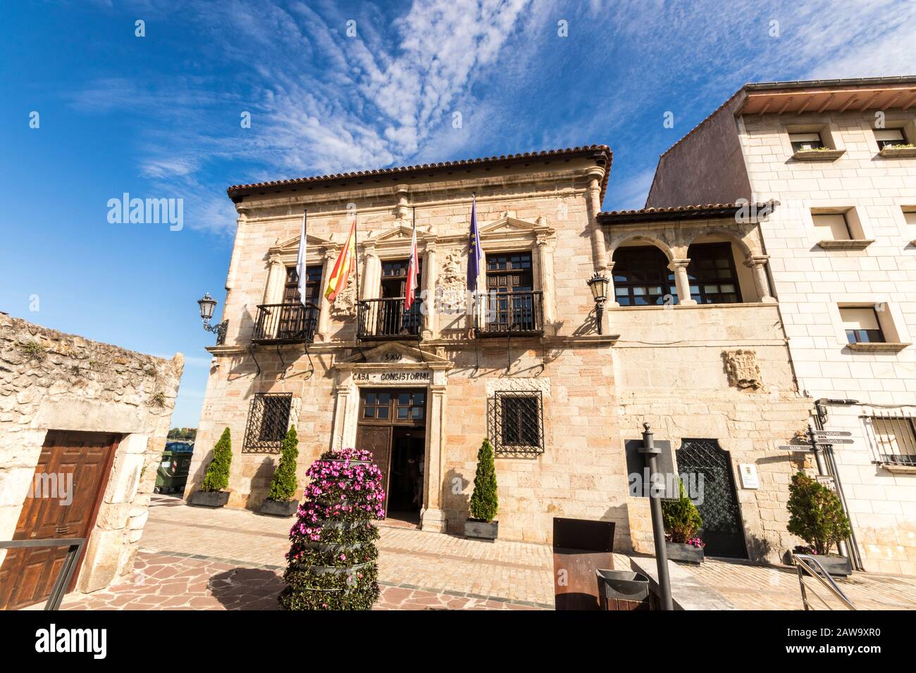 San Vicente de la Barquera, Espagne. La Casa Consistorial (Hôtel De Ville) Banque D'Images