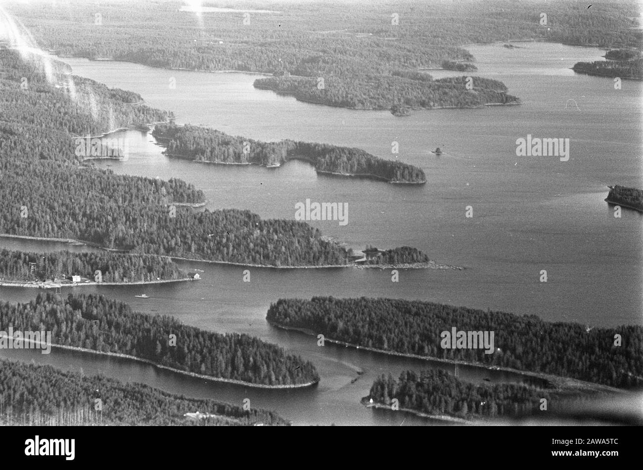 Finlande zone aérienne du lac Date : 5 juillet 1967 lieu : Finlande mots clés : paysages, lacs Banque D'Images