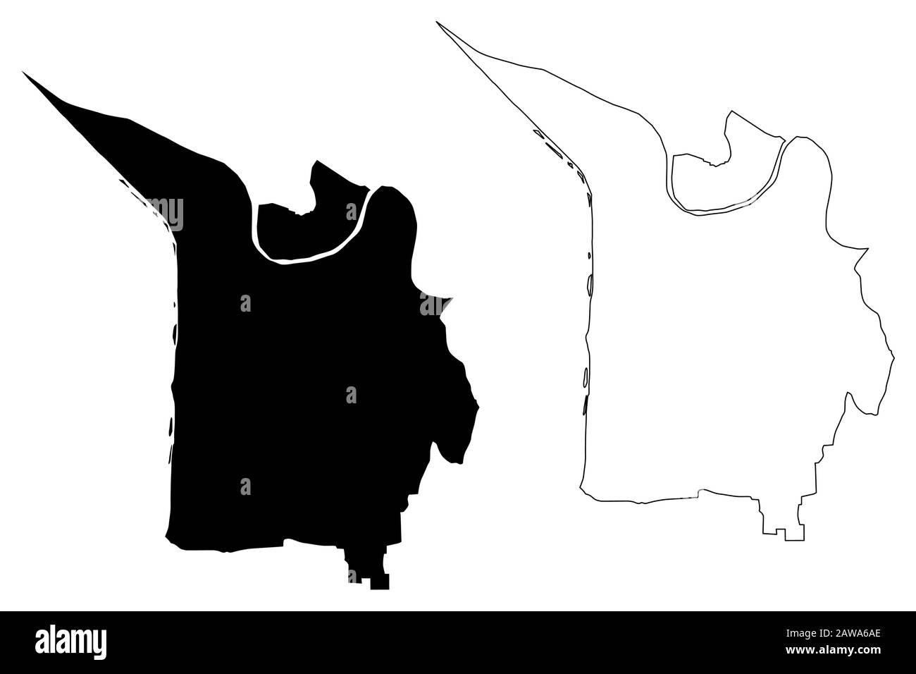 Grenoble City (République française, France) illustration vectorielle de carte, esquisse de griffonnage carte de la ville de Grenoble Illustration de Vecteur